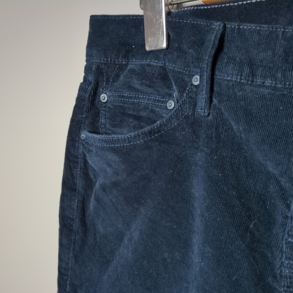 Mother "The Dropout" Corduroy Jeans In Deep Blue Size 25 - Picture 3 of 11
